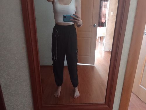 Customer photo review of Harajuku Style Chained Cargo Pants