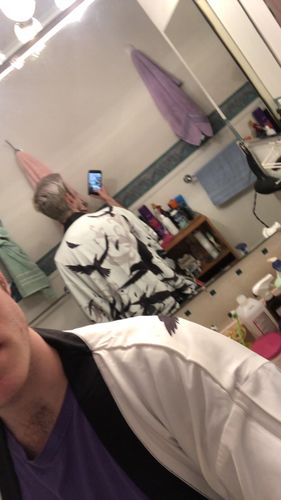 Customer photo review of Reversible Black Hawk Haori Kimono Cardigan