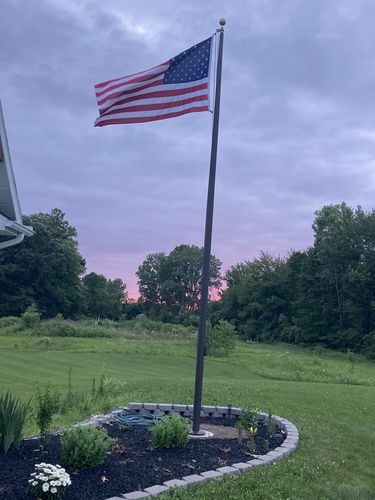 Customer photo review of 25 ft. Commercial Flagpole with External Rope Halyard Rated At 105 mph