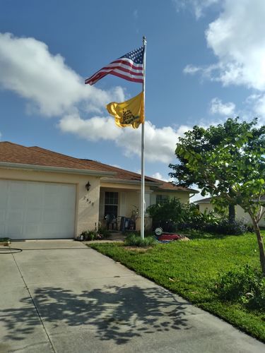 Customer photo review of 25 ft. Commercial Flagpole with External Rope Halyard Rated At 88mph