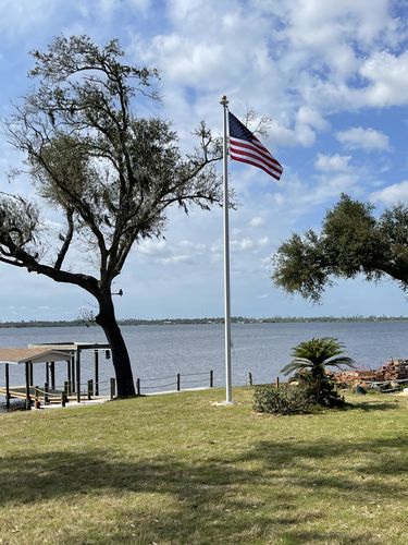 Customer photo review of 25 ft. Commercial Flagpole with External Rope Halyard Rated At 105 mph