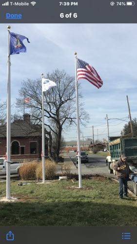 Customer photo review of 20 ft. Commercial Flagpole with External Rope Halyard Rated At 120 mph