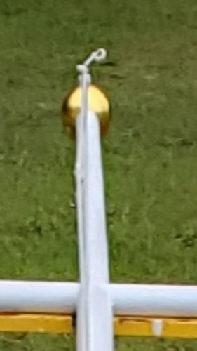 Customer photo review of 6 Inch Diameter Spun Aluminum, Flagpole Ball Ornament