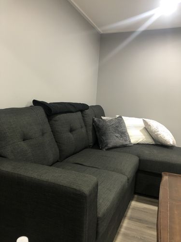 Customer photo review of Jayden LHF/RHF Configurable Sleeper Sectional w/ Storage - Grey Velvet (OPEN BOX ITEM )