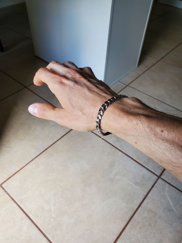 Customer photo review of 8mm Stainless Steel Cuban Link Bracelet
