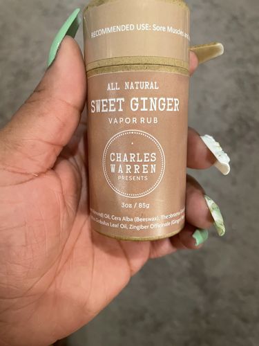 Customer photo review of Sweet Ginger Sore Muscle Rub
