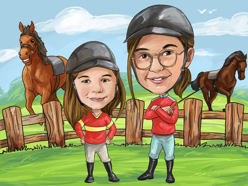 Customer photo review of Caricature dessinée à la main: portrait personnalisé