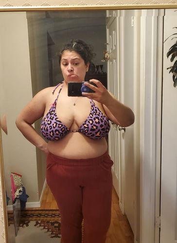 Customer photo review of Lavender Leopard Triangle Top