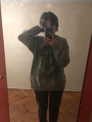 Customer photo review of Harajuku Style "Lightning Angel" Oversized Knit Sweater