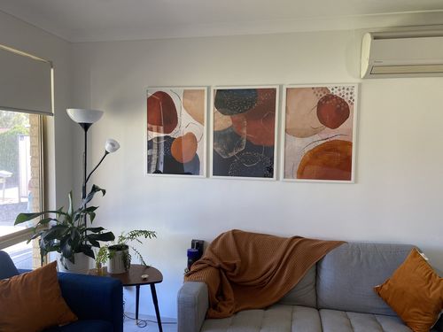 Customer photo review of A Sprinkle of Pebbles, Abstract Art Trio