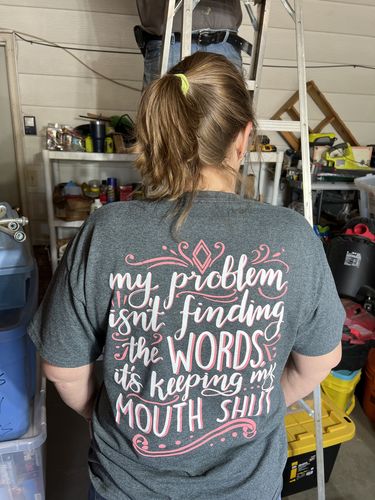 Customer photo review of Mouth Shut - Dark Heather