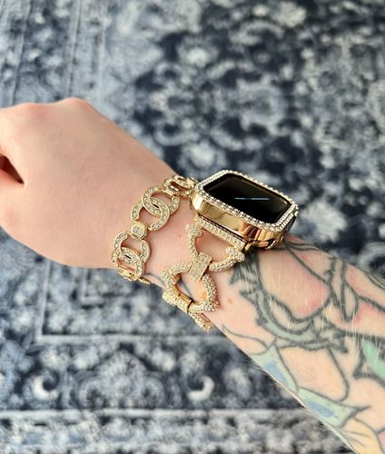 Customer photo review of Crystal Pavé Link Band for the Apple Watch