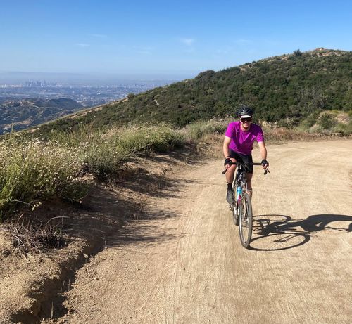 Customer photo review of Lake Street Tech T- Short Sleeve Magenta