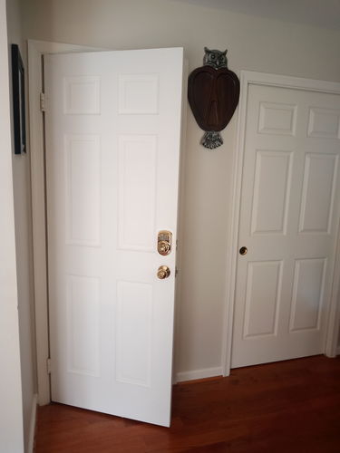 Customer photo review of Solid Wood Interior Door Slab (6 Panel, Primed)