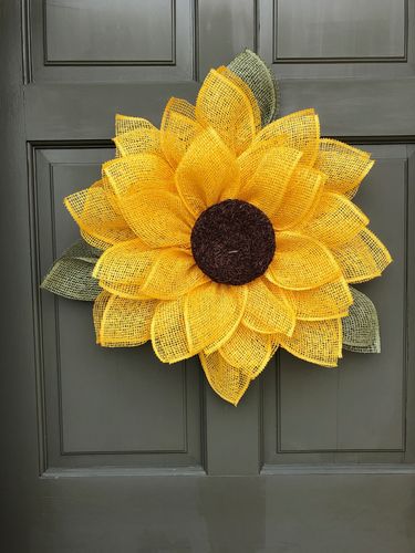 Customer photo review of Small Yellow Sunflower- Wreath Kit WK-067