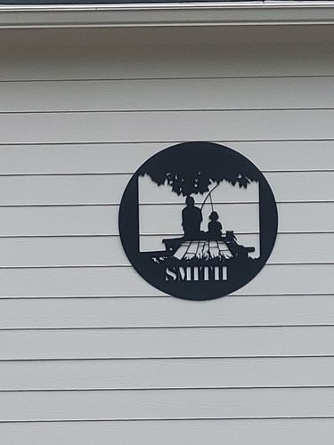 Customer photo review of Son And Father Fishing Custom Sign ~ Metal Porch Sign - Outdoor Sign - Front Door Sign - Metal Lake Sign - Lake House
