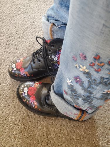 Customer photo review of Embroidery Flower Handcrafted Boots