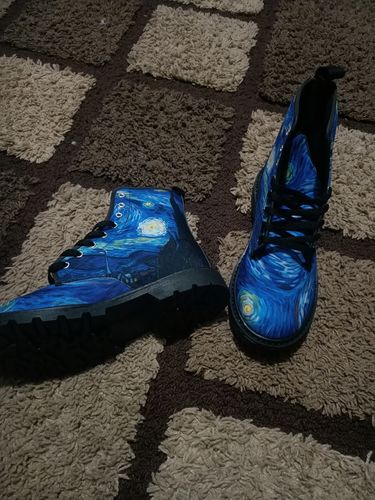 Customer photo review of starry night Canvas Boots
