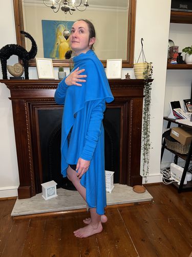 Customer photo review of Luxury Cashmere Waterfall Jacket - Turquoise