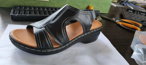 Customer photo review of 2022 Summer Women Wedge Sandals, Premium Leather Orthopedic Sandals