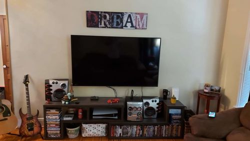 Customer photo review of Multiple Config. TV/Display Stand - Dark Grey
