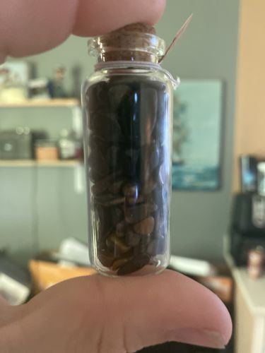 Customer photo review of Tigers Eye & Obsidian Chips Wish Bottle