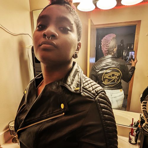 Customer photo review of 3rd Eye Cropped Moto Jacket