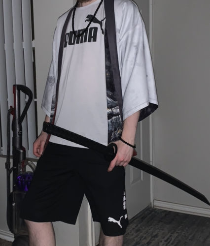 Customer photo review of Reversible Last Samurai Haori Kimono Cardigan