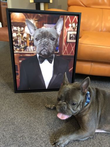 Customer photo review of The Gentleman – Custom Vintage Pet Canvas