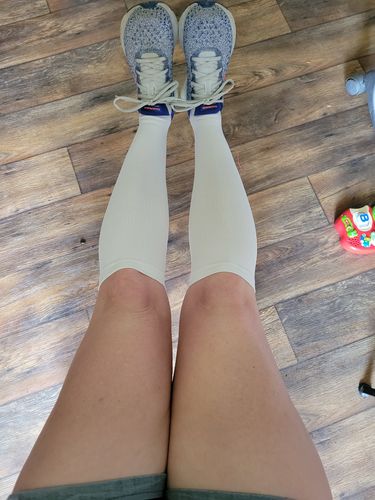Customer photo review of Socked Up Pregnancy Compression Socks