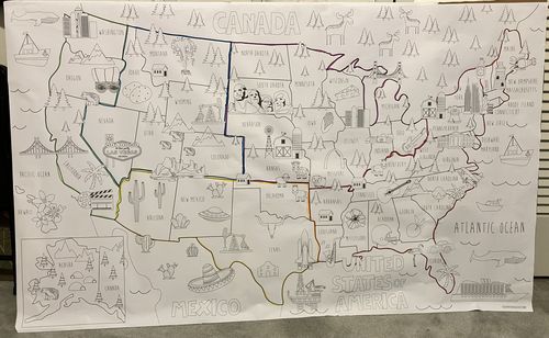Customer photo review of USA Map Coloring Sheet
