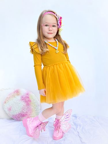 Customer photo review of MUSTARD TUTU DRESS
