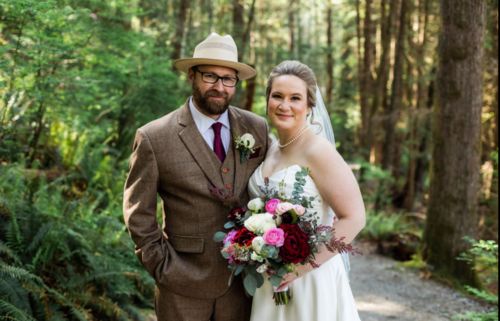 Customer photo review of Light Brown Herringbone Tweed 3 Piece Suit