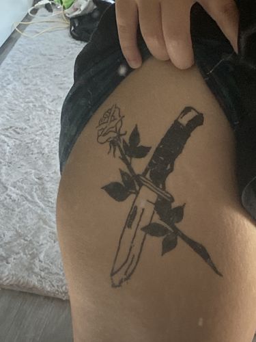 Customer photo review of NEW Rose and Dagger Tattoo