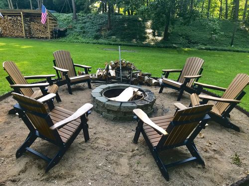 Customer photo review of Set of 6 DuraWeather Poly® King Size Folding Adirondack Chair With Collapsible Cup Holders