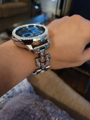 Customer photo review of Hammered Link Band for the Samsung or Garmin Smartwatch