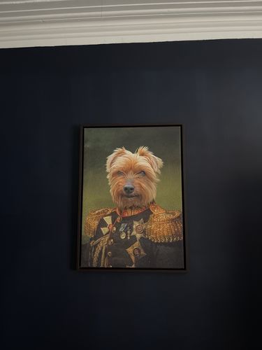 Customer photo review of The General – Custom Vintage Pet Canvas