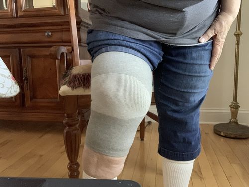 Customer photo review of Premium Bamboo Knee Sleeve (2X)