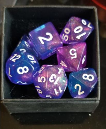 Customer photo review of Galaxy Resin DnD Dice Set All Number Dice