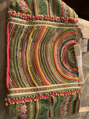 Customer photo review of Tropical Paradise Embellished Tote- Hand Embroidered Neutral Tote