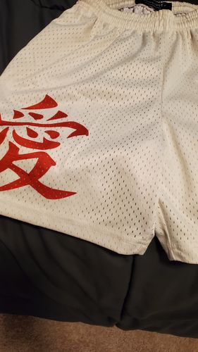 Customer photo review of Anime Mesh Shorts - Sand