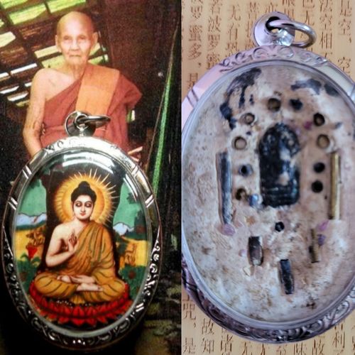 Customer photo review of Amulette Thai émaillée du Bouddha Sakyamouni - Très Vénérablre LP Dooh.