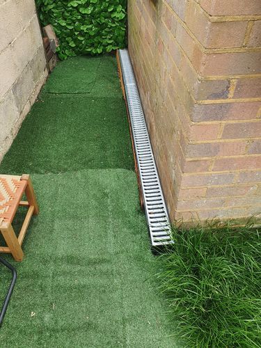 Customer photo review of Deks DekDrain Garage Pack (3 x Channel with Galvanised Grate + Access Bag)