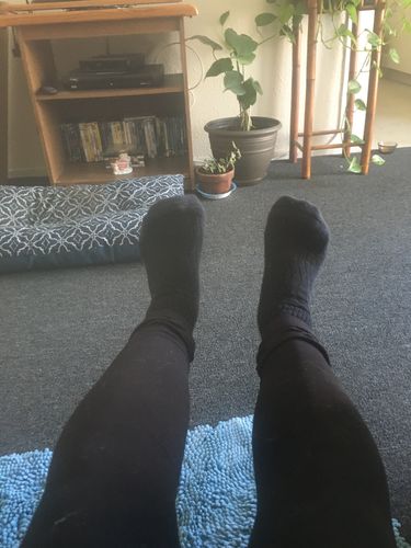 Customer photo review of Comfort Fresh 8 Pairs Non-Binding Cotton Ankle Diabetic Socks with Seamless Toe and Cushion Sole