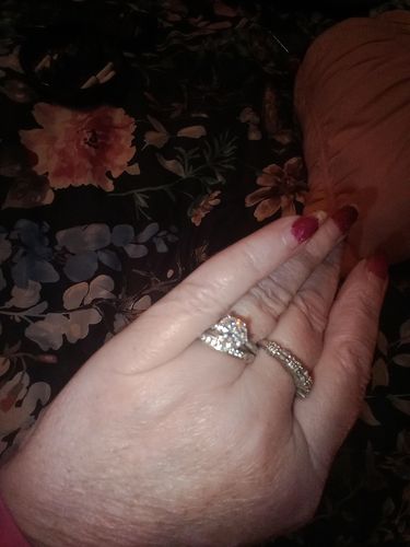 Customer photo review of Round Moissanite Lucky Channel Sterling Silver Ring