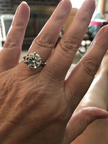 Customer photo review of Classic Solitaire Moissanite Six-Prong Sterling Silver Ring