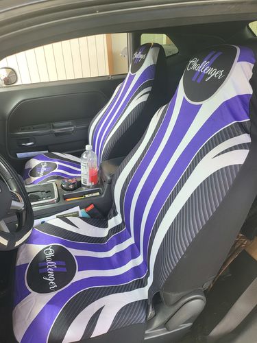 Customer photo review of Purple Dodge Challenger Car Decor Items Car Seat Covers 211803