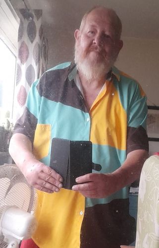 Customer photo review of Abstract Irregular Color Stitching Men's Short Sleeve Shirt