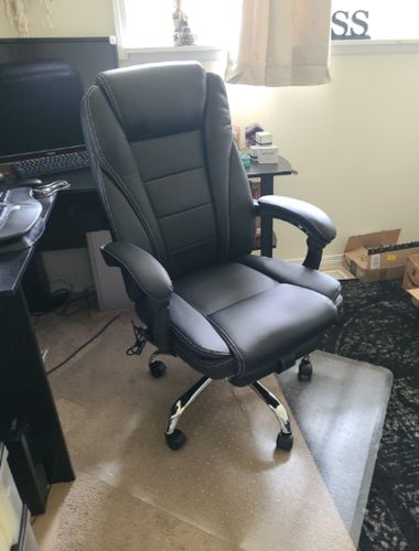 Customer photo review of Ergonomic Big and Tall Massage and Heated Executive Office Chair Black