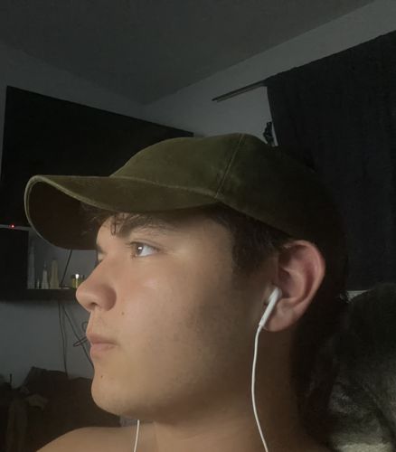 Customer photo review of Big Olive Green Dad Hat